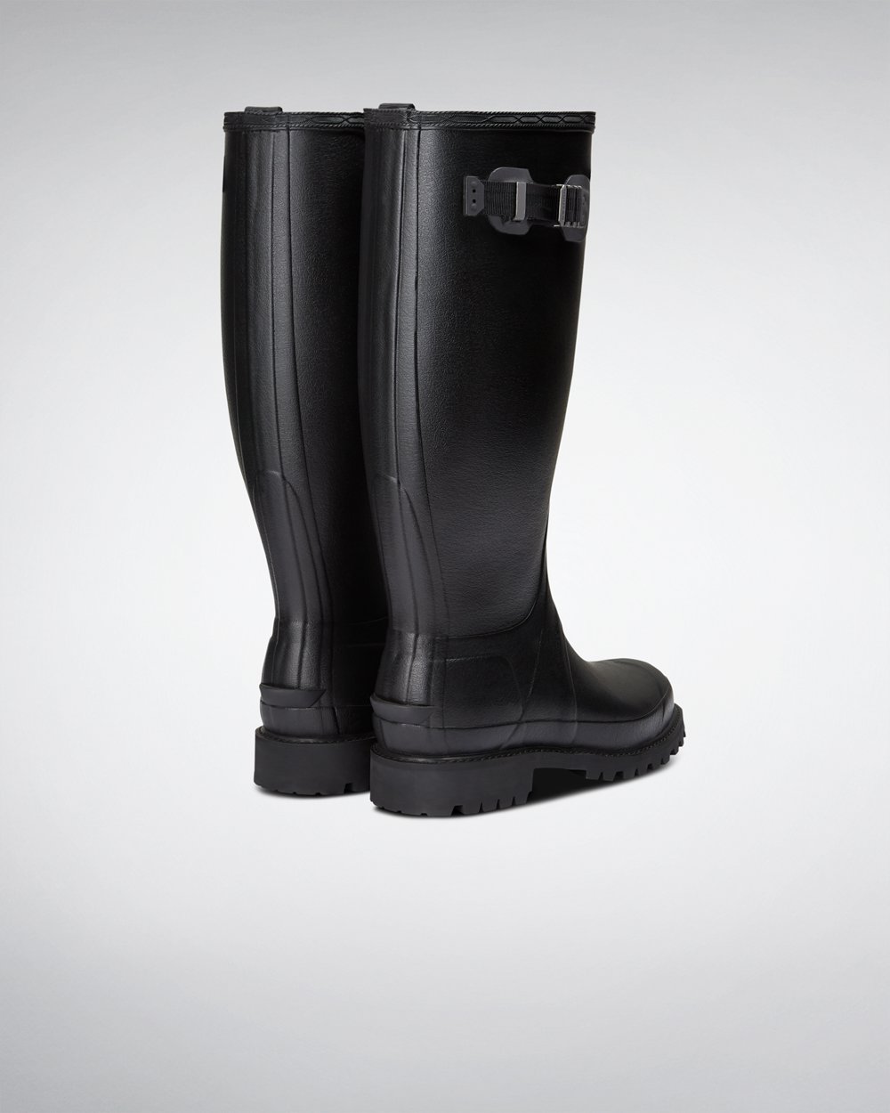 Men Hunter Balmoral | Wide Fit Rain Boots Black | NZ-39845-QOPV